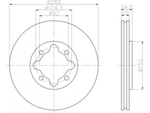 MINTEX MDC1001 stabdžių diskas 
 Stabdžių sistema -> Diskinis stabdys -> Stabdžių diskas
45251SM5A00