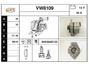 SNRA VW8109 kintamosios srovės generatorius 
 Elektros įranga -> Kint. sr. generatorius/dalys -> Kintamosios srovės generatorius