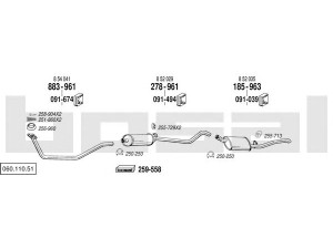 BOSAL 060.110.51 išmetimo sistema 
 Išmetimo sistema -> Išmetimo sistema, visa