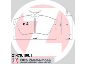 ZIMMERMANN 21479.190.1 stabdžių trinkelių rinkinys, diskinis stabdys 
 Techninės priežiūros dalys -> Papildomas remontas
701 698 151 D, 701 698 151 E, 701 698 151 J