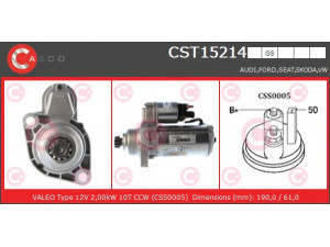 CASCO CST15214GS starteris 
 Elektros įranga -> Starterio sistema -> Starteris
YM2111000BA, 02M911023A, 02M911023C