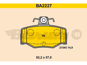 BARUM BA2227 stabdžių trinkelių rinkinys, diskinis stabdys 
 Techninės priežiūros dalys -> Papildomas remontas
44060-3F025, 44060-3F085, 44060-70J26