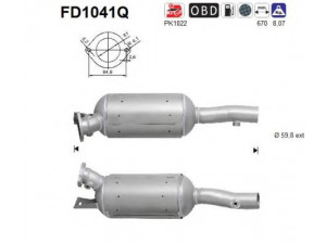 AS FD1041Q suodžių / kietųjų dalelių filtras, išmetimo sistema 
 Išmetimo sistema -> Suodžių/dalelių filtras
8200446522