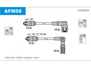 JANMOR AFM58 uždegimo laido komplektas 
 Kibirkšties / kaitinamasis uždegimas -> Uždegimo laidai/jungtys
60546489, 60548306