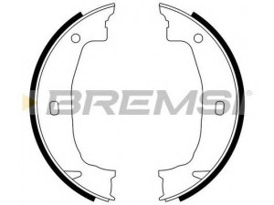 BREMSI GF0079 stabdžių trinkelių komplektas, stovėjimo stabdis 
 Stabdžių sistema -> Rankinis stabdys
34116761291, 34411163244, 3441116325
