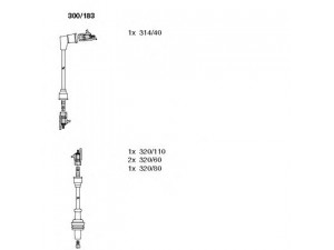 BREMI 300/183 uždegimo laido komplektas 
 Kibirkšties / kaitinamasis uždegimas -> Uždegimo laidai/jungtys
