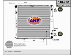 AHE 118.032 radiatorius, variklio aušinimas 
 Aušinimo sistema -> Radiatorius/alyvos aušintuvas -> Radiatorius/dalys
1245006203