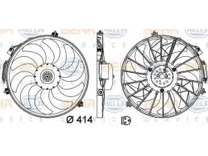 HELLA 8EW 009 158-721 ventiliatorius, radiatoriaus 
 Aušinimo sistema -> Oro aušinimas
1 374 001, 1 382 775, 1 392 913