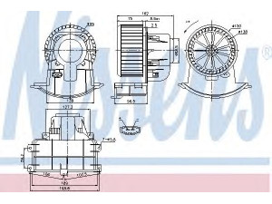 NISSENS 87033 vidaus pūtiklis 
 Šildymas / vėdinimas -> Orpūtė/dalys
7E1819021A, 7H1819021A, 7H1819021B