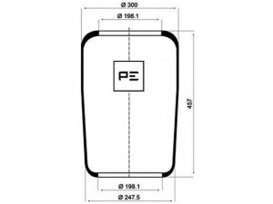 PE Automotive 084.022-70A dėklas, pneumatinė pakaba
196 043, 0 638 148, 638148, 81.43601.0056