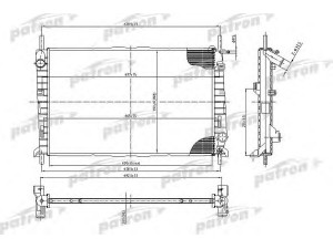 PATRON PRS3428 radiatorius, variklio aušinimas 
 Aušinimo sistema -> Radiatorius/alyvos aušintuvas -> Radiatorius/dalys
1006262, 1024051, 1036597, 3937577