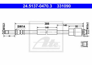 ATE 24.5137-0470.3 stabdžių žarnelė 
 Stabdžių sistema -> Stabdžių žarnelės
906 428 04 35, 2E0 611 707 C