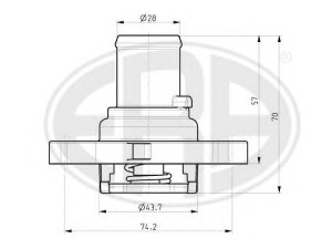 ERA 350009 termostatas, aušinimo skystis 
 Aušinimo sistema -> Termostatas/tarpiklis -> Thermostat
46523118, 46737644