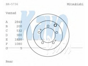 KAVO PARTS BR-5736 stabdžių diskas 
 Dviratė transporto priemonės -> Stabdžių sistema -> Stabdžių diskai / priedai
MB618828, MB895363