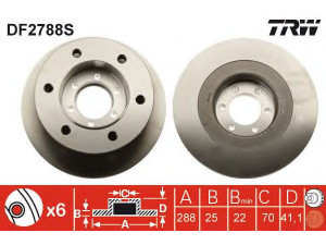 TRW DF2788S stabdžių diskas 
 Stabdžių sistema -> Diskinis stabdys -> Stabdžių diskas
1908772, 42470842, 93821867, 93821918