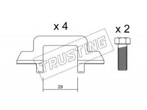 TRUSTING KIT.038 priedų komplektas, diskinių stabdžių trinkelės