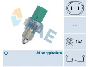 FAE 41180 jungiklis, atbulinės eigos žibintas 
 Elektros įranga -> Šviesų jungikliai/relės/valdymas -> Šviesų jungiklis/svirtis
77 00 778 781