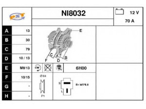 SNRA NI8032 kintamosios srovės generatorius 
 Elektros įranga -> Kint. sr. generatorius/dalys -> Kintamosios srovės generatorius
23100R2001, 23100R2003, LR17006