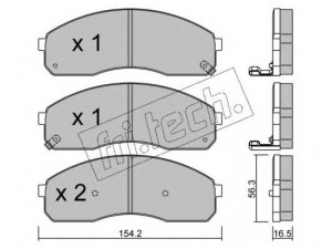 fri.tech. 383.0 stabdžių trinkelių rinkinys, diskinis stabdys 
 Techninės priežiūros dalys -> Papildomas remontas
0K075B-33-28Z, 0K56A-33-23Z, 0K75A-33-28Z