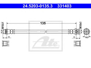 ATE 24.5203-0135.3 stabdžių žarnelė 
 Stabdžių sistema -> Stabdžių žarnelės
46 21 040 88R