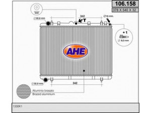AHE 106.158 radiatorius, variklio aušinimas 
 Aušinimo sistema -> Radiatorius/alyvos aušintuvas -> Radiatorius/dalys
1330K1