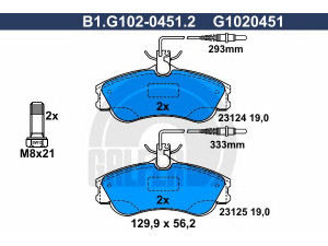 GALFER B1.G102-0451.2 stabdžių trinkelių rinkinys, diskinis stabdys 
 Techninės priežiūros dalys -> Papildomas remontas
4251 55, 4254 85, 4251 54