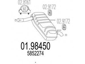 MTS 01.98450 galinis duslintuvas 
 Išmetimo sistema -> Duslintuvas
5852274