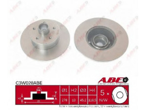 ABE C3W028ABE stabdžių diskas 
 Dviratė transporto priemonės -> Stabdžių sistema -> Stabdžių diskai / priedai
251407617, 251 407 617, 251 407 617 A