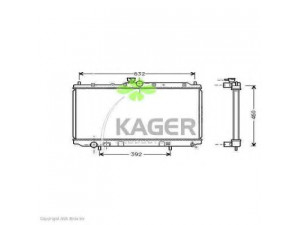 KAGER 31-0689 radiatorius, variklio aušinimas 
 Aušinimo sistema -> Radiatorius/alyvos aušintuvas -> Radiatorius/dalys
MR299522