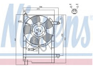 NISSENS 85751 ventiliatorius, radiatoriaus 
 Aušinimo sistema -> Oro aušinimas