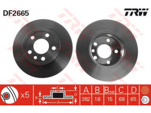 TRW DF2665 stabdžių diskas 
 Dviratė transporto priemonės -> Stabdžių sistema -> Stabdžių diskai / priedai
701615301B, 701615301E