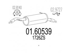 MTS 01.60539 galinis duslintuvas 
 Išmetimo sistema -> Duslintuvas
1726ZS