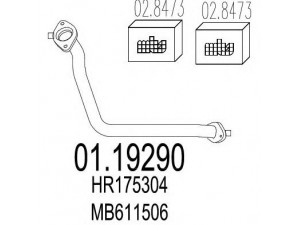 MTS 01.19290 išleidimo kolektorius 
 Išmetimo sistema -> Išmetimo vamzdžiai
HR175304, MB611506, HR175304