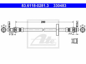 ATE 83.6118-0281.3 stabdžių žarnelė 
 Stabdžių sistema -> Stabdžių žarnelės
1023692, 97BG-2282-AA