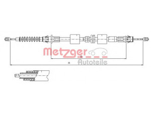 METZGER 11.5508 trosas, stovėjimo stabdys 
 Stabdžių sistema -> Valdymo svirtys/trosai
1038834, 1050100, 1060214, 1078045