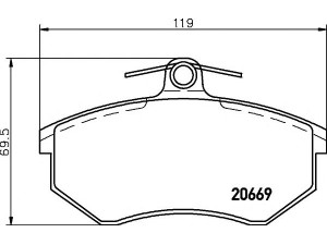 HELLA PAGID 8DB 355 017-641 stabdžių trinkelių rinkinys, diskinis stabdys 
 Techninės priežiūros dalys -> Papildomas remontas
533698151A, 853698151A, 533698151A