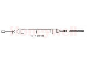 BENDIX 432807B trosas, stovėjimo stabdys 
 Stabdžių sistema -> Valdymo svirtys/trosai
5000395886, 7701035875