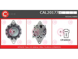 CASCO CAL20177AS kintamosios srovės generatorius 
 Elektros įranga -> Kint. sr. generatorius/dalys -> Kintamosios srovės generatorius
LR160171, 12990077210