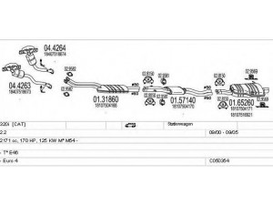 MTS C050354011265 išmetimo sistema 
 Išmetimo sistema -> Išmetimo sistema, visa