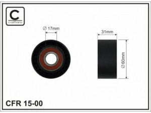 CAFFARO 15-00 kreipiantysis skriemulys, V formos rumbuotas diržas 
 Diržinė pavara -> V formos rumbuotas diržas/komplektas -> Laisvasis/kreipiamasis skriemulys
MW 3062 3983, MW 3063 8631, MW 3130 3117