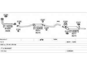 MTS C250004005042 išmetimo sistema 
 Išmetimo sistema -> Išmetimo sistema, visa