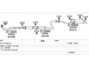 MTS C290160008736 išmetimo sistema 
 Išmetimo sistema -> Išmetimo sistema, visa