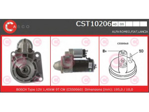 CASCO CST10206GS starteris 
 Elektros įranga -> Starterio sistema -> Starteris
60512847, 55193410, 551934100, 55195503