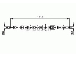 BOSCH 1 987 482 244 trosas, stovėjimo stabdys 
 Stabdžių sistema -> Valdymo svirtys/trosai
6081825, 6130714, 6130715