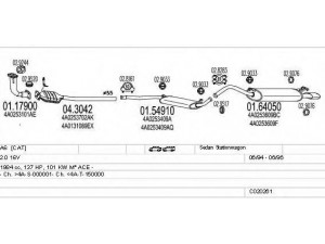 MTS C020261000632 išmetimo sistema 
 Išmetimo sistema -> Išmetimo sistema, visa