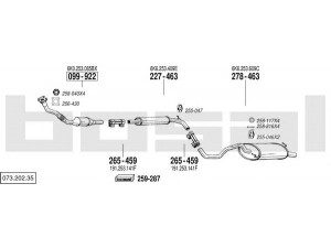 BOSAL 073.202.35 išmetimo sistema 
 Išmetimo sistema -> Išmetimo sistema, visa