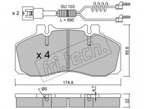 fri.tech. 275.0W stabdžių trinkelių rinkinys, diskinis stabdys 
 Techninės priežiūros dalys -> Papildomas remontas
50 01 014 694, 50 01 825 638