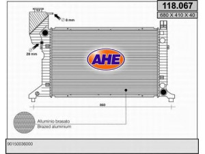 AHE 118.067 radiatorius, variklio aušinimas 
 Aušinimo sistema -> Radiatorius/alyvos aušintuvas -> Radiatorius/dalys
9015003600