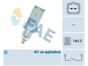 FAE 40491 jungiklis, atbulinės eigos žibintas 
 Elektros įranga -> Šviesų jungikliai/relės/valdymas -> Šviesų jungiklis/svirtis
96.629.066, 71728934, 96 338 755 80