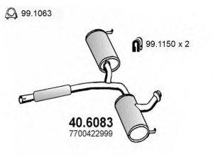 ASSO 40.6083 vidurinis duslintuvas 
 Išmetimo sistema -> Duslintuvas
7700422999